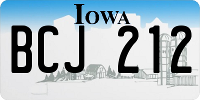 IA license plate BCJ212