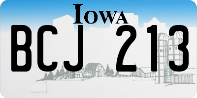 IA license plate BCJ213