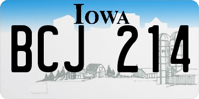 IA license plate BCJ214
