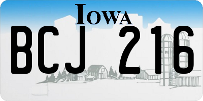 IA license plate BCJ216