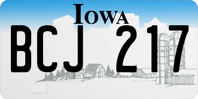 IA license plate BCJ217