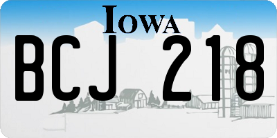 IA license plate BCJ218