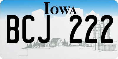 IA license plate BCJ222