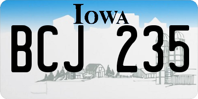IA license plate BCJ235