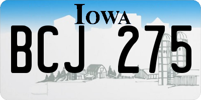 IA license plate BCJ275
