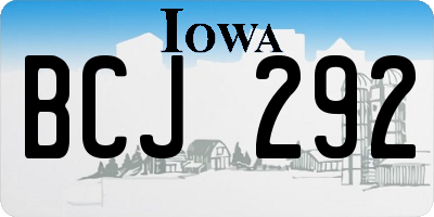 IA license plate BCJ292