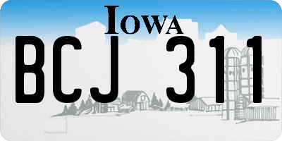 IA license plate BCJ311