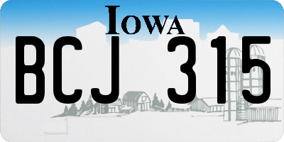 IA license plate BCJ315
