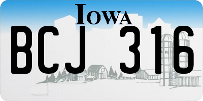 IA license plate BCJ316