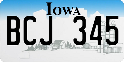 IA license plate BCJ345