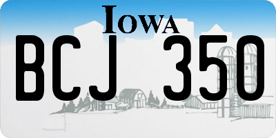 IA license plate BCJ350