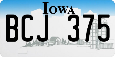 IA license plate BCJ375