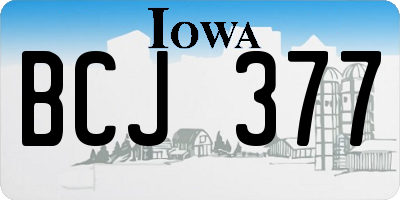 IA license plate BCJ377