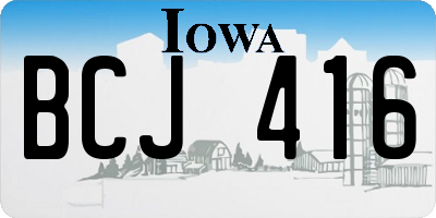 IA license plate BCJ416