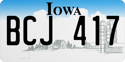 IA license plate BCJ417