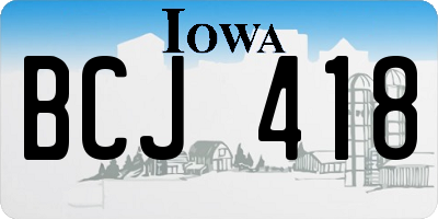 IA license plate BCJ418