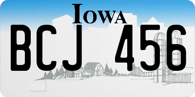 IA license plate BCJ456
