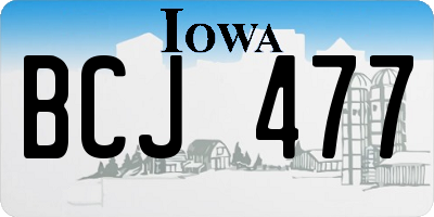 IA license plate BCJ477