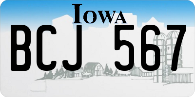 IA license plate BCJ567