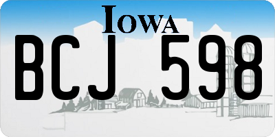 IA license plate BCJ598
