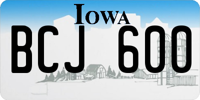 IA license plate BCJ600