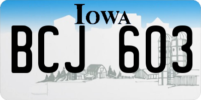 IA license plate BCJ603