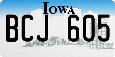 IA license plate BCJ605