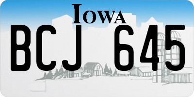 IA license plate BCJ645