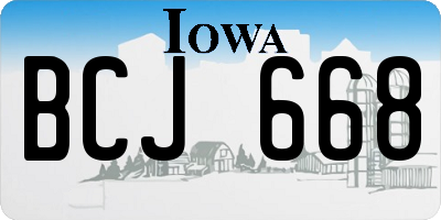 IA license plate BCJ668