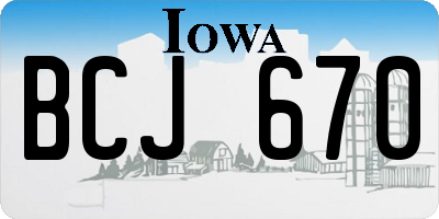 IA license plate BCJ670