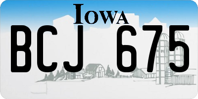 IA license plate BCJ675
