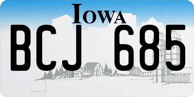 IA license plate BCJ685