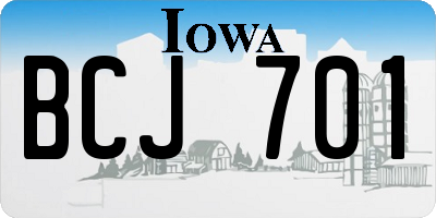 IA license plate BCJ701