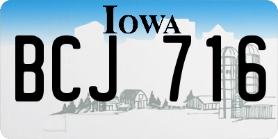 IA license plate BCJ716