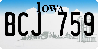 IA license plate BCJ759