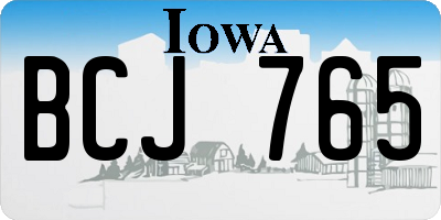 IA license plate BCJ765