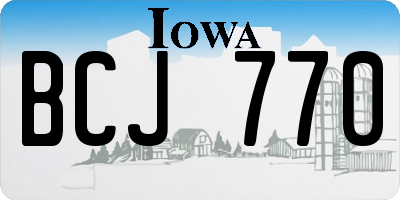 IA license plate BCJ770