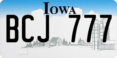 IA license plate BCJ777