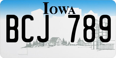 IA license plate BCJ789