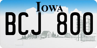 IA license plate BCJ800