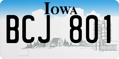 IA license plate BCJ801