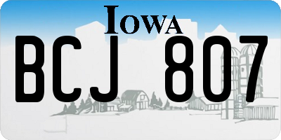 IA license plate BCJ807