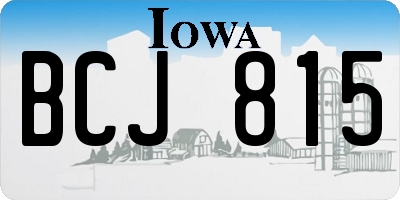 IA license plate BCJ815
