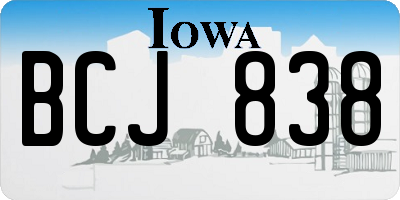 IA license plate BCJ838