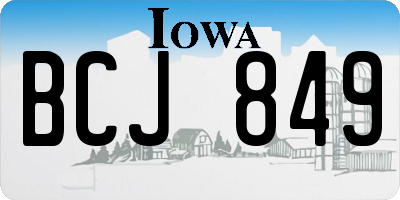 IA license plate BCJ849