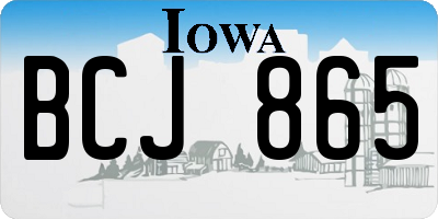IA license plate BCJ865