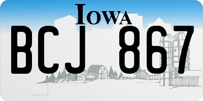 IA license plate BCJ867