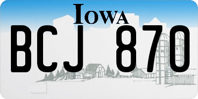 IA license plate BCJ870