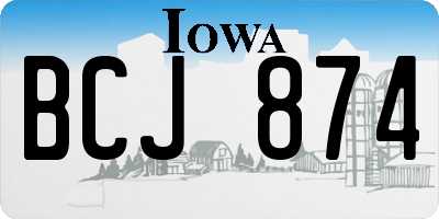 IA license plate BCJ874