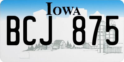 IA license plate BCJ875